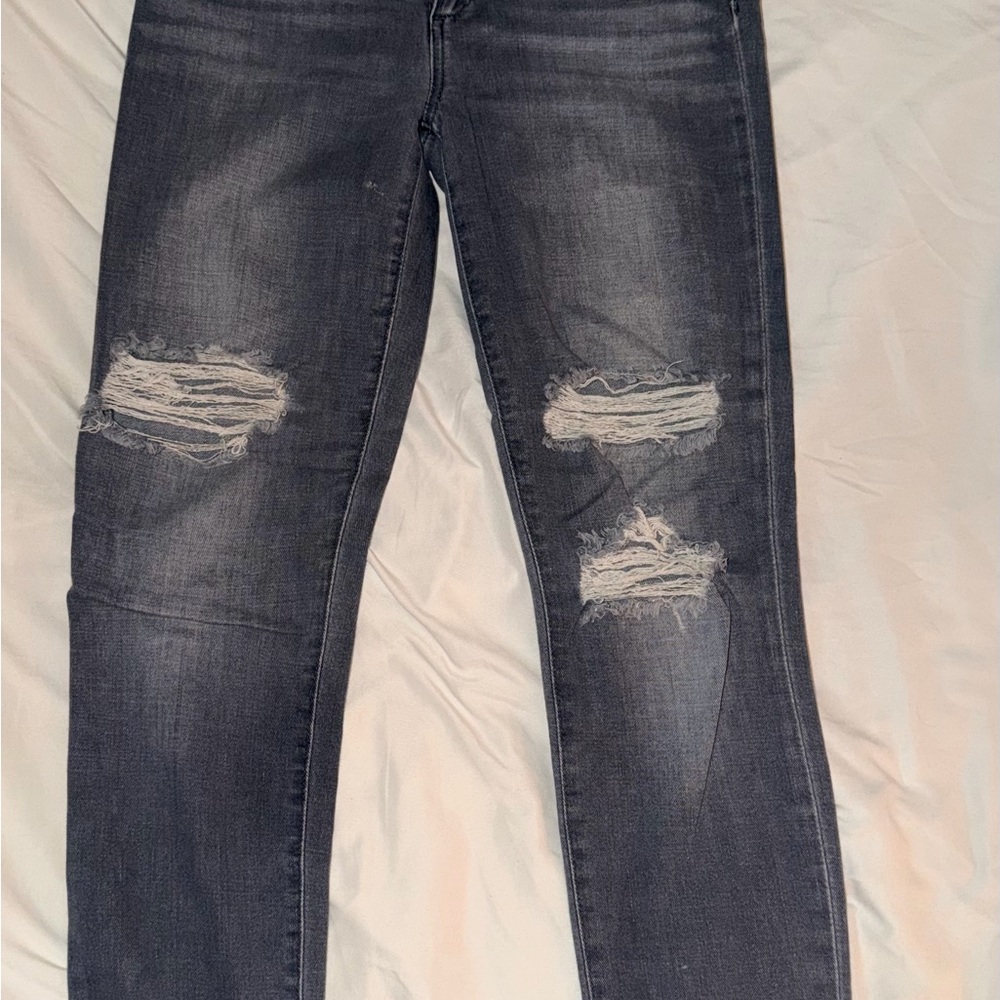 Joe's Jeans Dark Gray Distressed Skinny Jeans